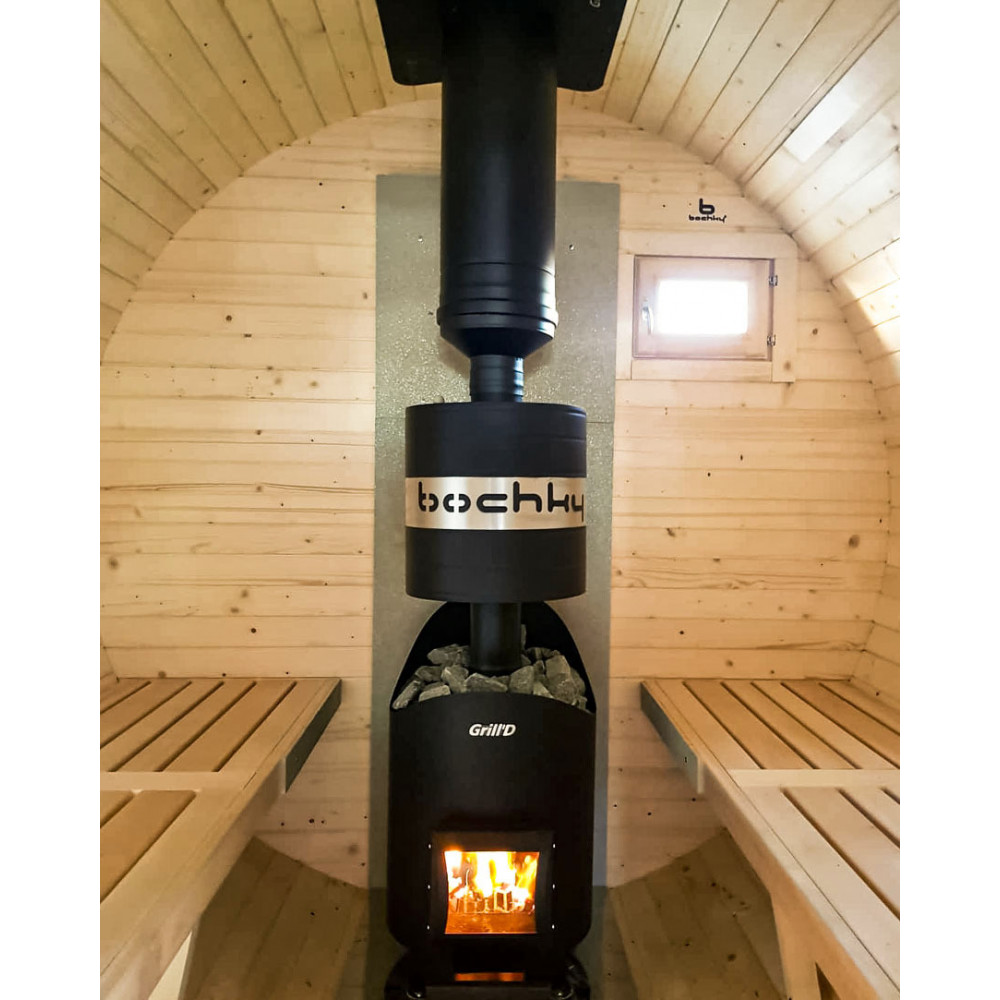 Дровяная банная печь Grill'D Aurora 160А Trio Long (дверца со стеклом)